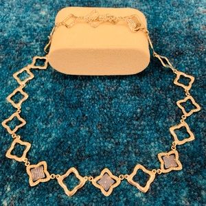 David Yurman Chalcedony & Diamond Quatrefoil Necklace